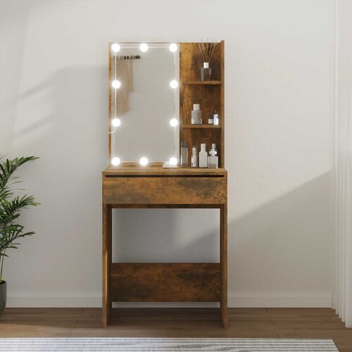  Toaletni stolić LED boja dimljenog hrasta 60 x 40 x 140 cm Cene