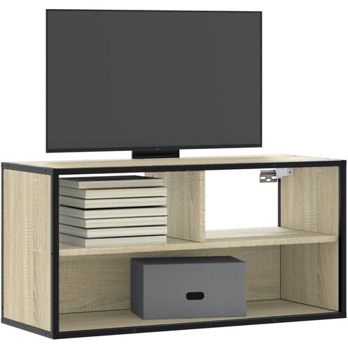 vidaXL TV omarica sonoma hrast 80x31x39,5 cm inženirski les in kovina Cene