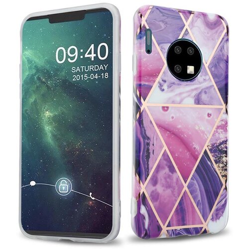 Cadorabo Case, združljiv s Huawei v vijolični valovni marmor &scaron;t. 14 - Za&scaron;čitni pokrov iz silikona TPU z vzorcem mozaika, (20567133) Cene