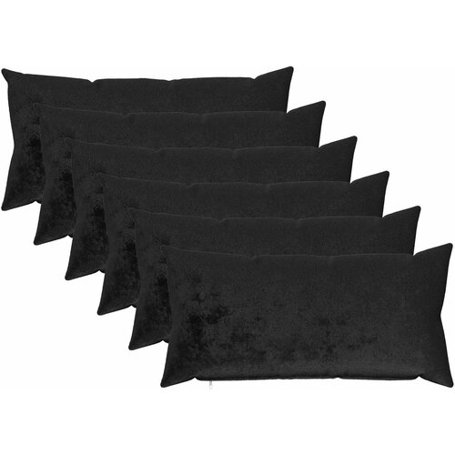  Presvlaka za jastuk 6 pcs HEERLEN Crna 40 x 80 cm Flanel Slike