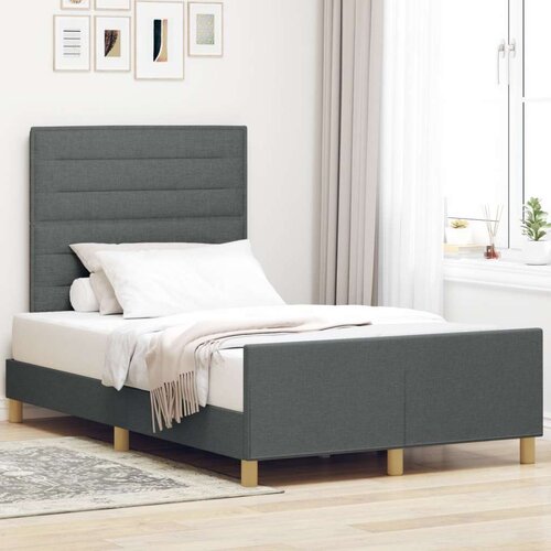  posteljni okvir temno siv 120x200 cm tkanina, (22049326) Slike