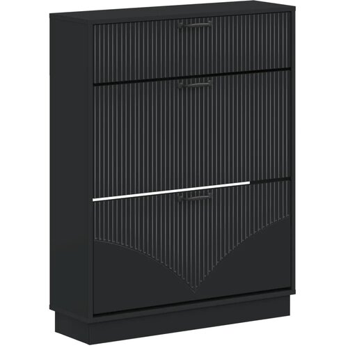  Ormar za cipele HOORN 78 x 24 x 100 cm Konstruirano drvo Crna - Crna Cene