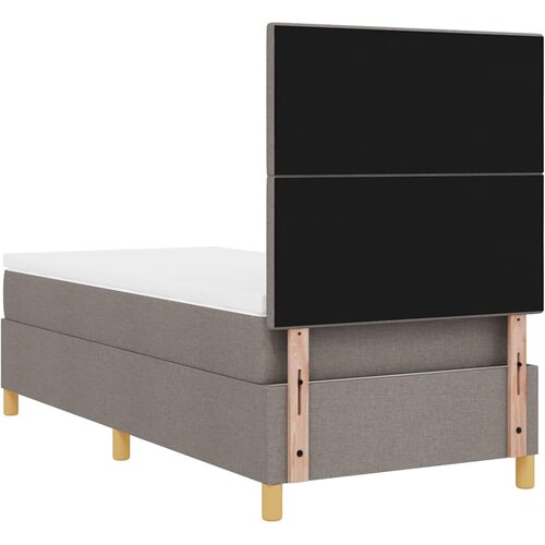 LED Box Spring Krevet s madracem Sivo-smeđa 80 x 200 cm tkanina Slike