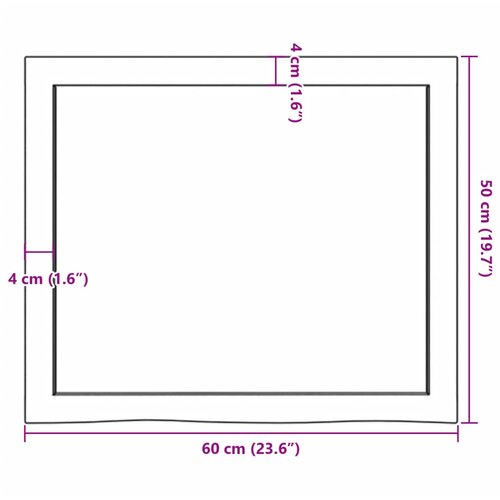  Kupaonska radna ploča svjetlosmeđa 60x50x(2-6) cm masivno drvo Slike