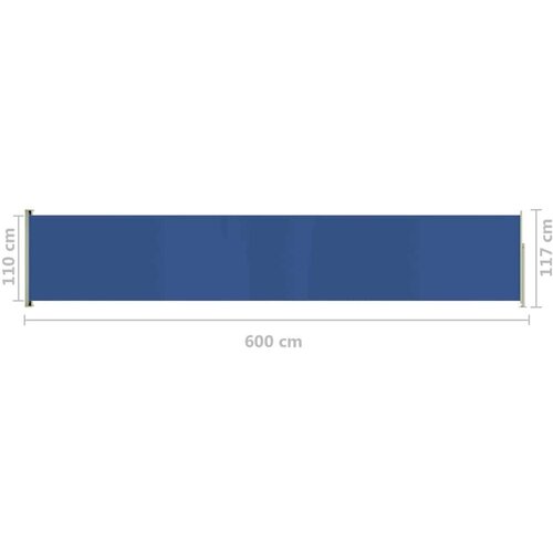 VidaXL Uvlačiva bočna tenda za terasu 117 x 600 cm plava Slike