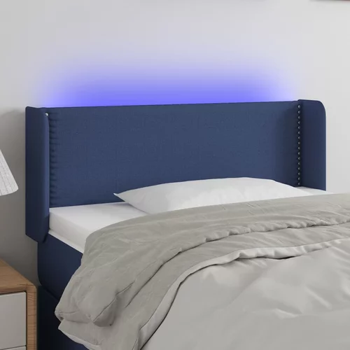 vidaXL LED uzglavlje plavo 93x16x78/88 cm od tkanine