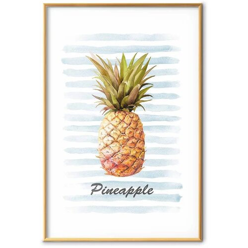  Plakat Pineapple and Stripes 29.7x42 Zlatni okvir s margom Cijene