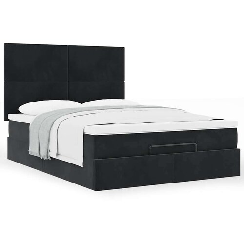  Otomanski krevet s madracima crni 140x190cm bar&amp;scaron;unasti Slike