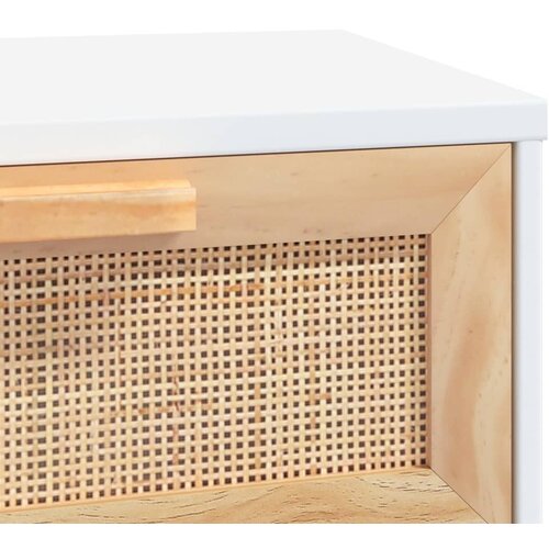  Konzolni stol bijeli 80x30x75 cm od borovine i prirodnog ratana Slike