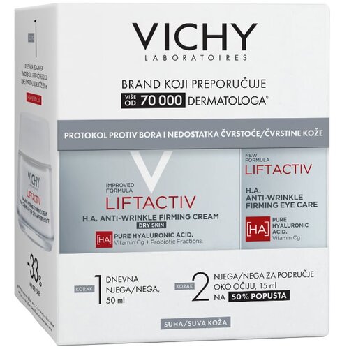 Vichy Winter promo, Liftactiv H.A.krema 50ml, suva koža + Liftactiv H.A krema za oči 15ml Cene