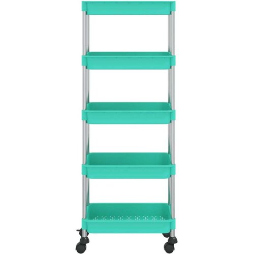vidaXL Kuhinjska kolica s 5 razina tirkizna 42x29x128 cm željezo i ABS Cene