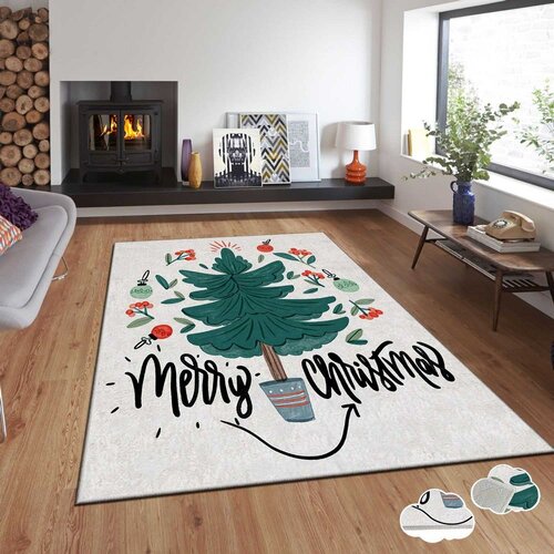  Tepih sa novogodi&scaron;njim motivima Asr-Crpt-74, Pravougaoni, 140 x 220 cm, &Scaron;areni Cijene