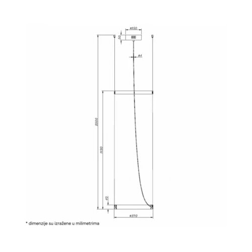 Aurora 4 VISILICA 22W 3000K KREM/CRNA Cene