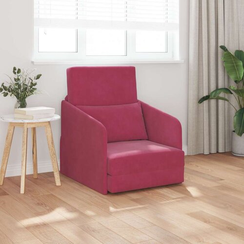  Floor Sofa Bed 2-u-1 Bordo 65x80x83 cm Baršun Cijene