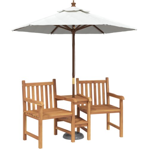 VidaXL Vanjske Stolice Smeđa 152 x 63 x 89 cm Masivna tikovina Slike