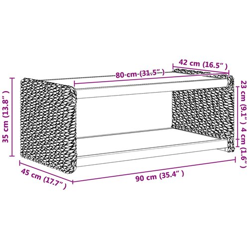  Stolić za kavu Prirodna 90 x 45 x 35 cm Slike