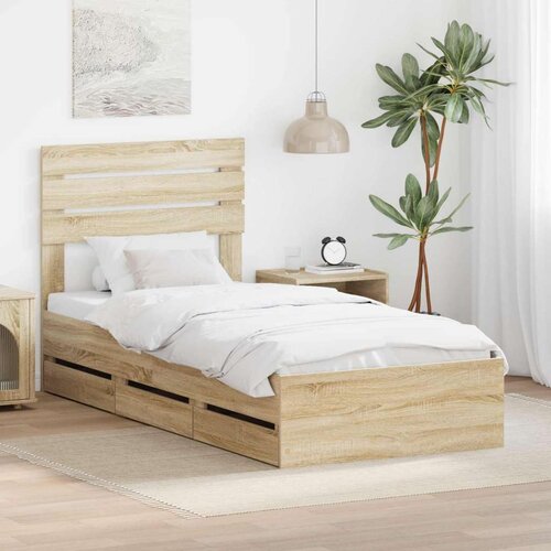  Okvir za krevet s ladicama Sonoma hrast 100 x 200 cm - sonoma hrast 100 x 200 cm Cijene