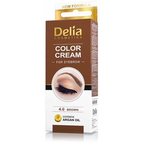 Delia Kolor krema za obrve sa arganovim uljem, braon 4.0 15 ml - | Puder Obrve | Kozmo Shop Online Cene