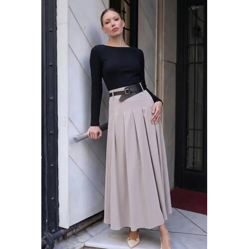 Trendyol Modest Ženska suknja Tctss26Ee00027, Bež Slike