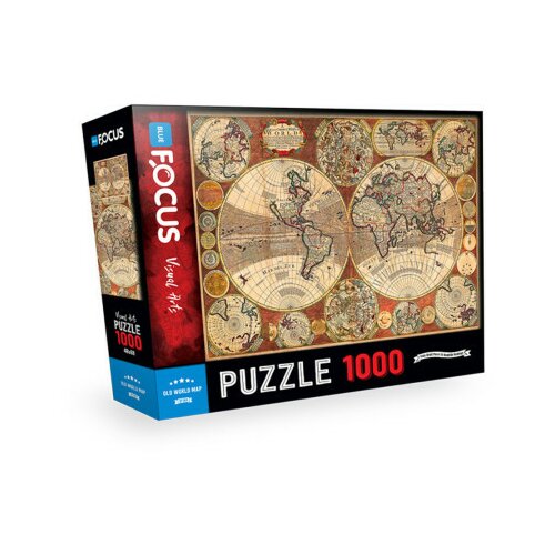  Blue focus puzzle 1000 delova stara mapa sveta ( 38763 ) Cene