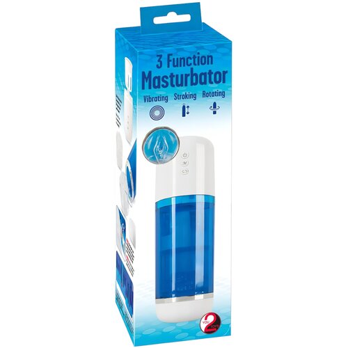 Igrače You2Toys - baterijski, rotirajući, vibrirajući masturbator (plavo-bijeli) Slike