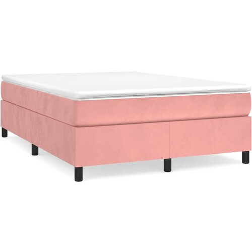 VidaXL Box spring posteljni okvir roza 140x200 cm žamet, (20794899) Slike