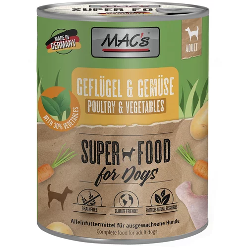 MAC's hrana za pse 6 x 800 g - Perutnina & zelenjava