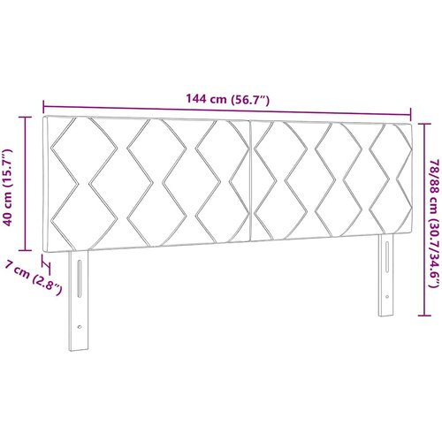  LED glava kreveta Plava 144 cm tkanina Slike