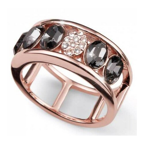  Ženski oliver weber style rosegold silver night prsten sa swarovski crnim kristalima m ( 41137rgm ) Cene