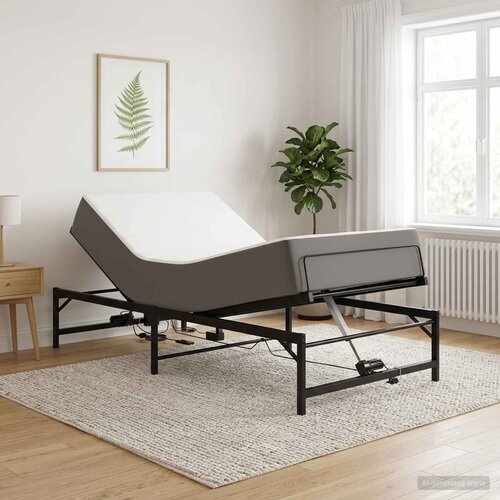  Električni podesivi okvir kreveta Crna 107 x 200 cm Čelik Cene