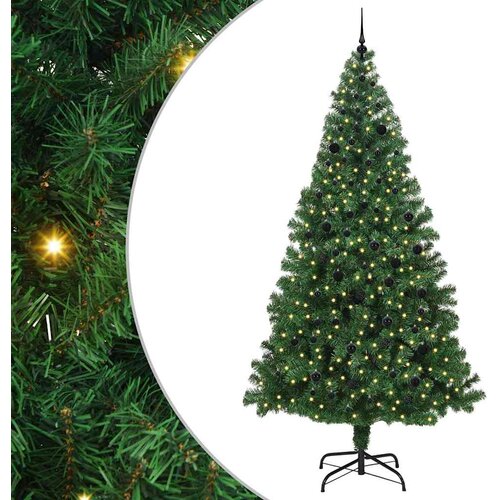  Umjetno božićno drvce Zelena 240 cm PVC i Čelik i Plastika 125 x 125 x 240 cm Slike