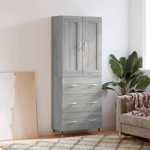vidaXL Visoka komoda siva sonome 69 5x34x180 cm od konstruiranog drva Cijene