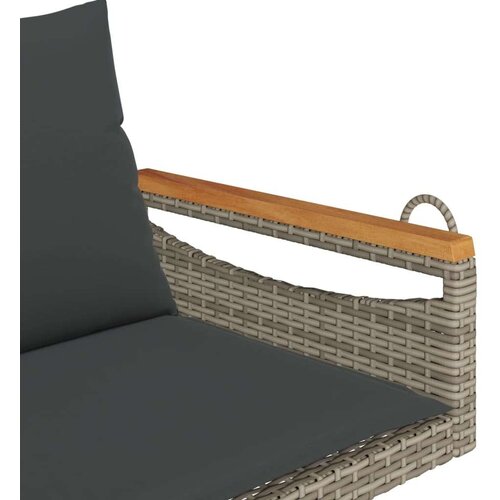VidaXL Klupa za ljuljanje s jastucima siva 109x62x40 cm od poliratana Slike