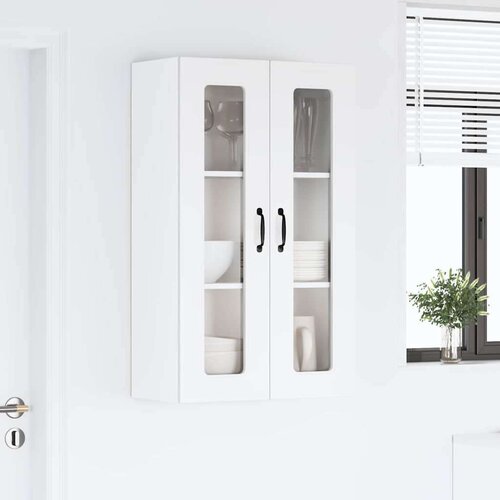 VidaXL zidni kuhinjski ormarić visoki sjaj bijela 60 x 31 x 100 cm Slike