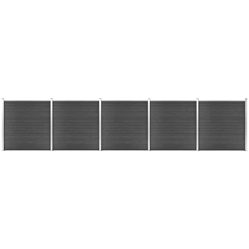  Set panela za ogradu WPC 872 x 186 cm crni