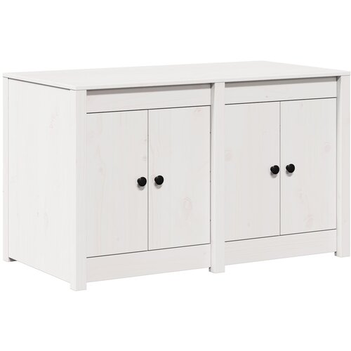 VidaXL Vanjski Kuhinjski Ormar Bijeli 106x55x64 cm od Masivnog Borovog Drva Slike