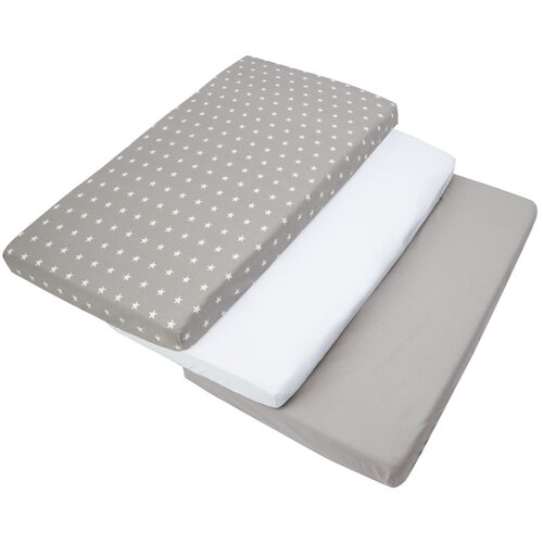 Medi Partners Set of 3 pcs. Fitted Sheet 60x120 cm 100% Cotton Baby Bed Linen Mattress Slike