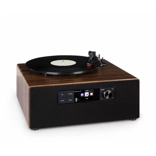 Auna Connect Vinyl Cube, gramofon, 40 W maks., internet / DAB + / FM, USB, rjav