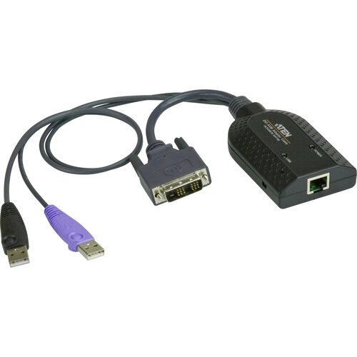 Aten KVM adapter [2x mo&scaron;ki konektor USB 2.0 tipa A\, mo&scaron;ki konektor DVI-D - 1x RJ45 vtičnica] črna, (20430117) Cene