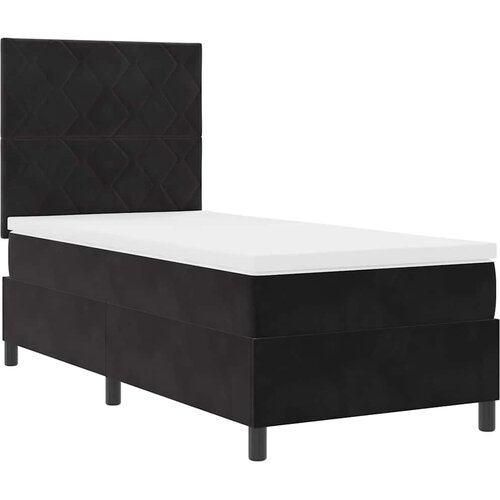 LED Box Spring Krevet s uzglavljem Crna 90 x 190 cm Bar&amp;scaron;un Slike
