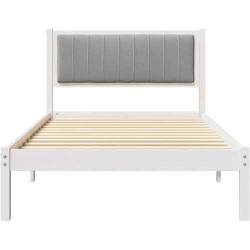  Krevetni okvir s tapiciranim uzglavljem Svijetlo siva Bijela 100 x 200 cm Slike