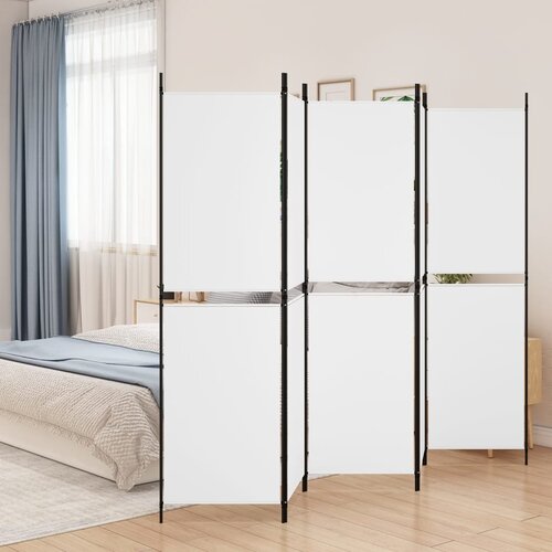 Sobna pregrada s 5 panela bijela 250 x 180 cm od tkanine Cene