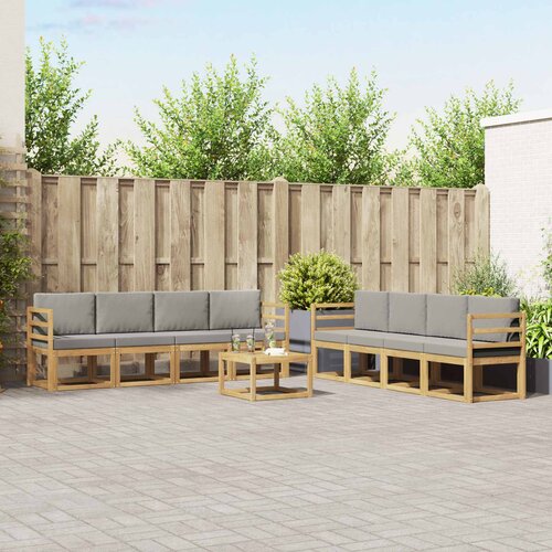  Set vanjskih sofa 9 kom. Bijela i svjetlosiva Poliester Cene