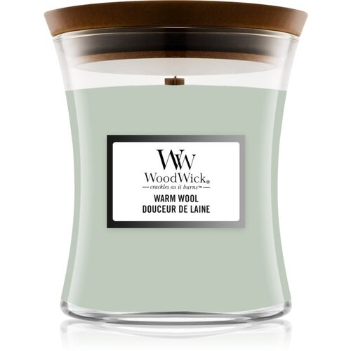 WoodWick Warm Wool di&amp;scaron;eča sveča z lesenim stenjem 275 g Slike
