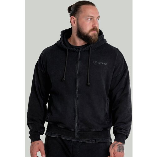STRIX Mu&amp;scaron;ka dukserica Zip Up Washed Black Slike