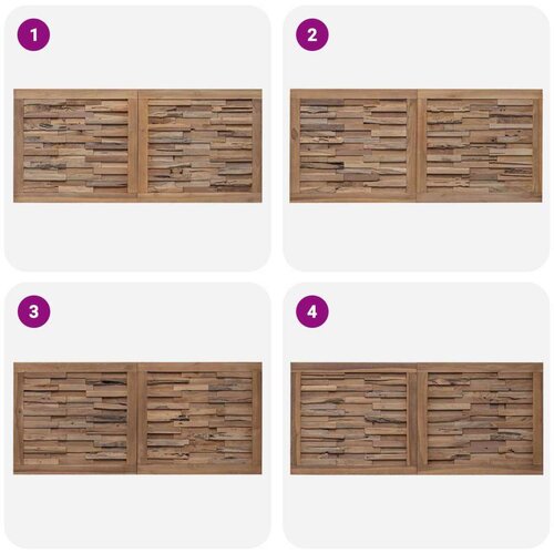  Uzglavlje Zidne Prirodna 120 cm Čvrsto teak drvo Slike