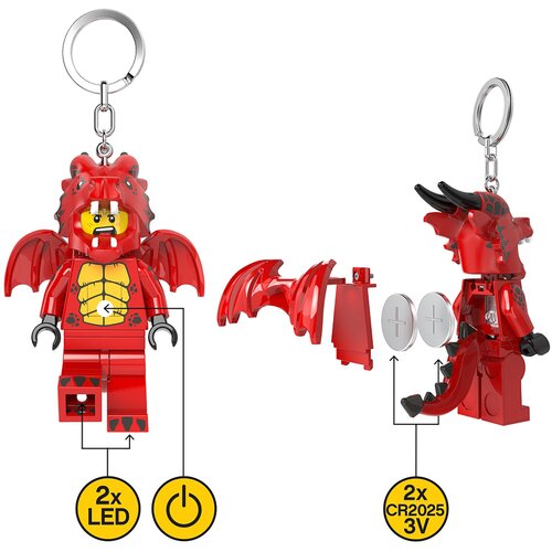 Lego Minifigure privezak za ključeve sa svetlom: Tip u odelu zmaja ( LGL-KE196H ) Slike