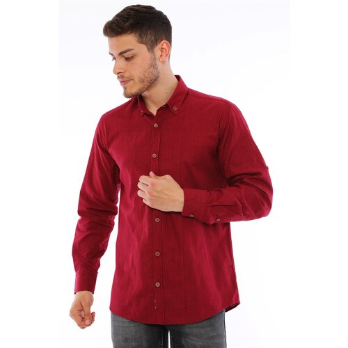 Dewberry G721 MEN&amp;#039;S SHIRT-BURGUNDY Slike