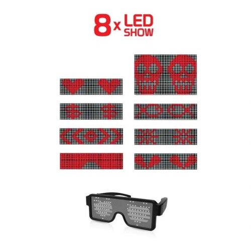 Manta iDance Party naočale, 8 LED načina uzorka, roze Slike
