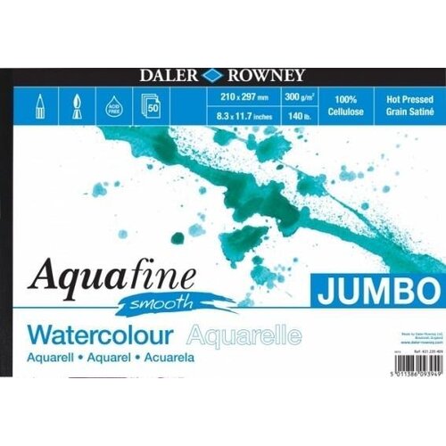Daler Rowny Blok akvarelni Aquafine Smooth A4 300g JUMBO 50 listni CP, (22005345) Slike